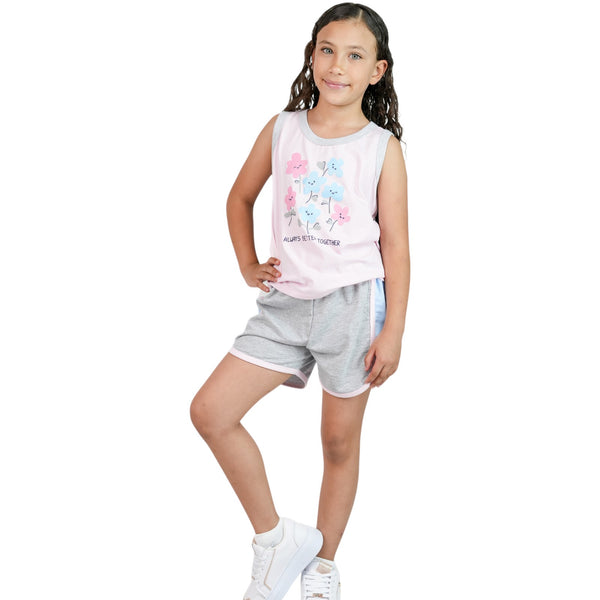 CONJUNTO NINA MANGA SISA ESTAMPADO SHORT