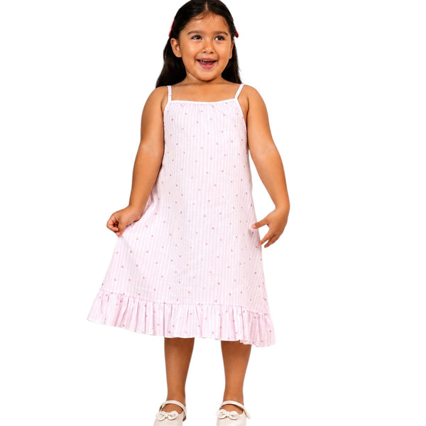 VESTIDO NIÑA TIRAS ESTAMPADO TEJIDO PLANO
