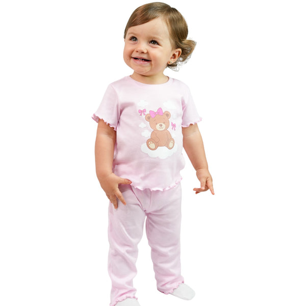 PIJAMA BEBE NINA MANGA CORTA ESTAMPADA PANTALON