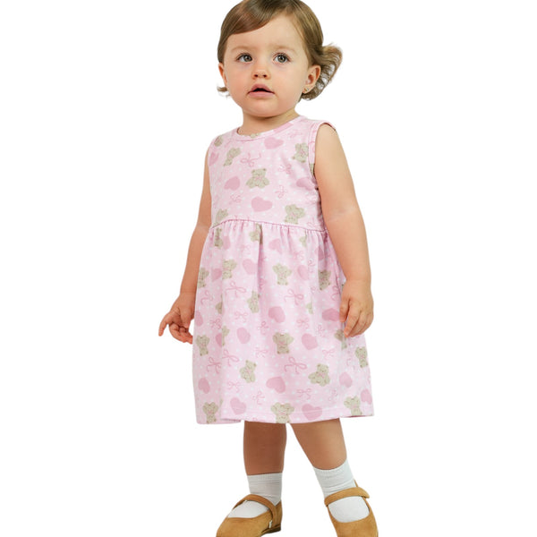 VESTIDO BEBE NINA MANGA SISA TELA LYCRA ESTAMPADO CONTINUO