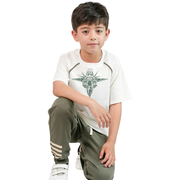 CONJUNTO NINO MANGA CORTA RANGLAN JOGGER ESTAMPADO LOCALIZADO