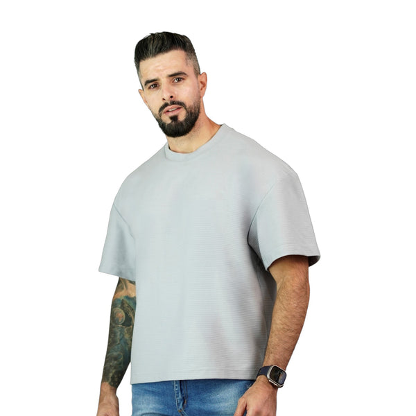 CAMISETA HOMBRE MANGA CORTA OVERSIZE CON APLIQUE