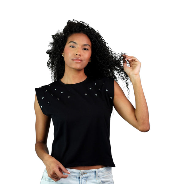 CAMISETA MUJER MUSCLE TEE APLIQUE