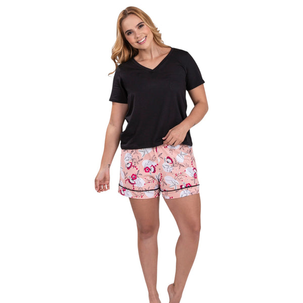 PIJAMA MUJER MANGA CORTA SHORT ESTAMPADO