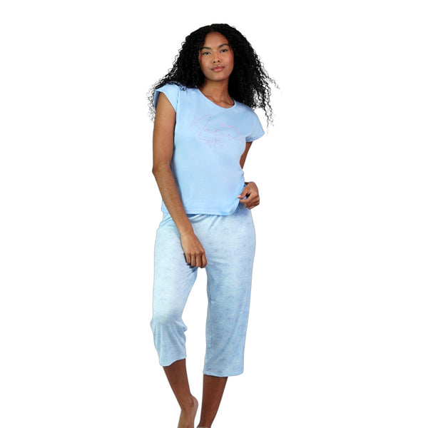 PIJAMA MUJERMANGA CORTA CAPRY ESTAMPADO