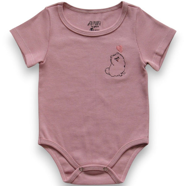 BODY BEBE NIÑA MANGA CORTA BORDADO TELA RIB