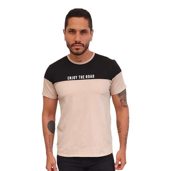 CAMISETA HOMBRE MANGA CORTA BLOQUES ALGODON 100 % LYCRA