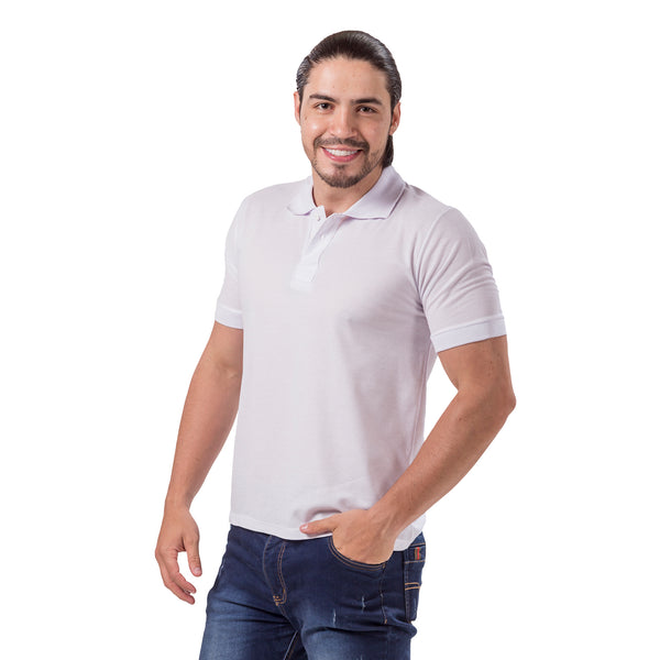 CAMISETA HOMBRE POLO TELA LACOSTE CON PUNO BLANCO