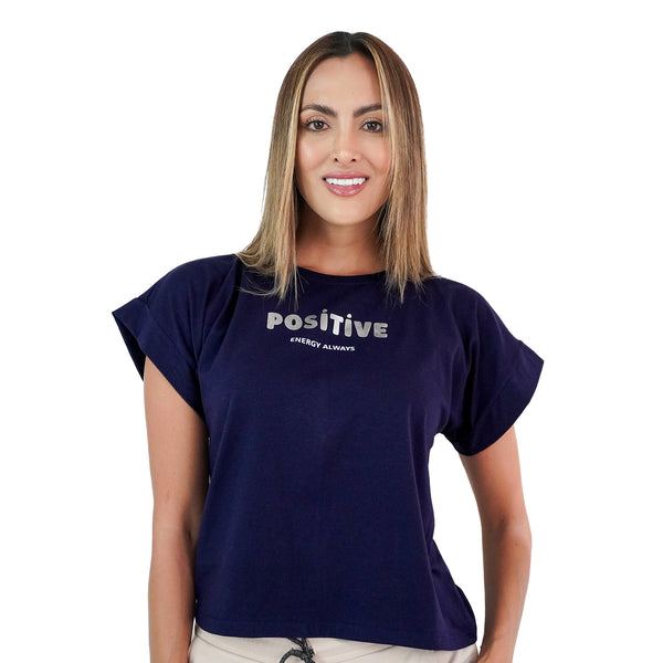 CAMISETA MUJER MANGA CORTA APLIQUE