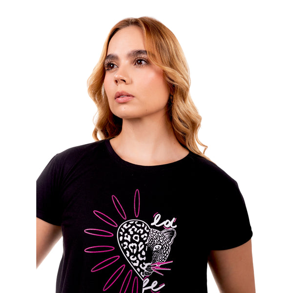 CAMISETA MUJER MANGA CORTA ESTAMPADA