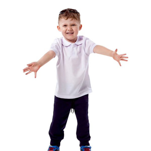 CAMISETA NIÑO POLO TELA LACOSTE CON PUNO BLANCO