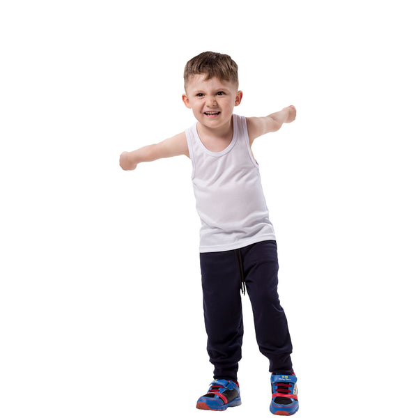 CAMISILLA NIÑO TELA RIB BLANCO