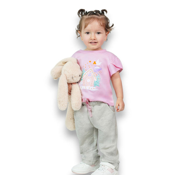 CONJUNTO 3 PIEZAS BEBE NIÑA BUZO CAMISETA MANGA CORTA  PANTALON