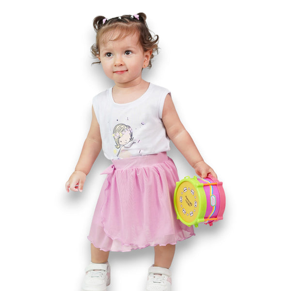 CONJUNTO BEBE NIÑA MANGA SISA FALDA SHORT TUTU