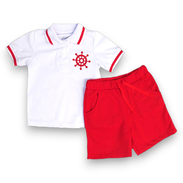 CONJUNTO BEBE NIÑO CAMISETA TIPO POLO  BERMUDA