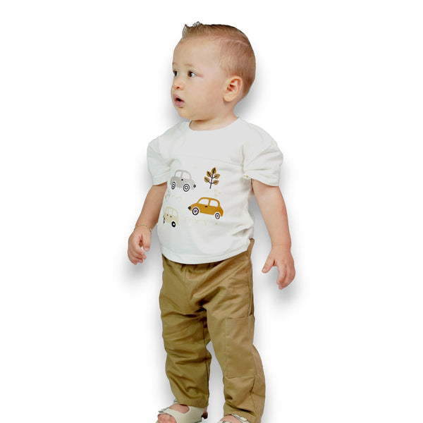 CONJUNTO BEBE NIÑO MANGA CORTA PANTALÓN DRIL