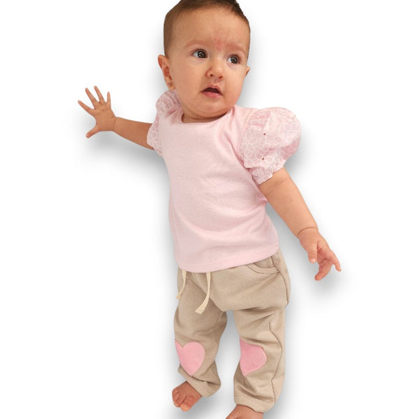 JOGGER BEBE NIÑA CON APLIQUE RODILLERA