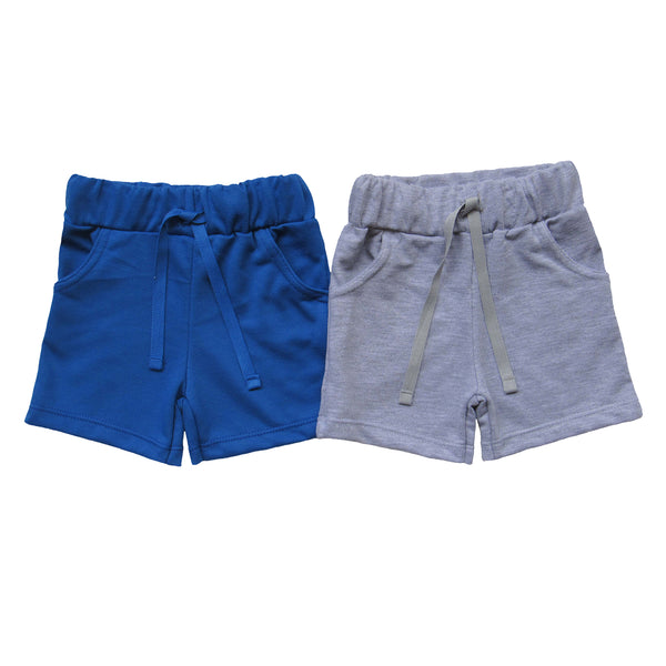 PACK X 2 BEBE NIÑO SHORT TELA BURDA