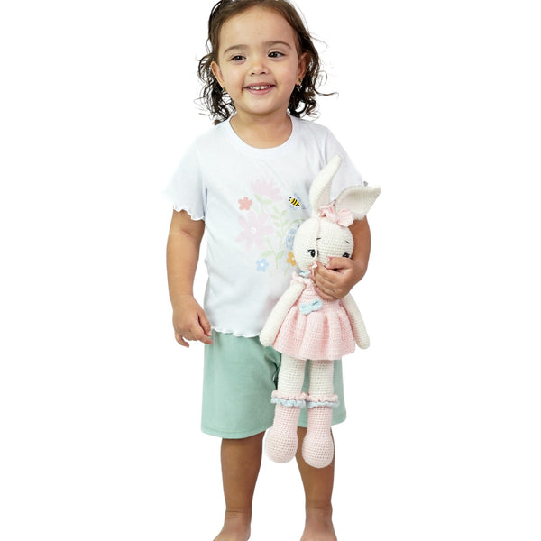 PIJAMA BEBE NIÑA MANGA CORTA ESTAMPADA SHORT