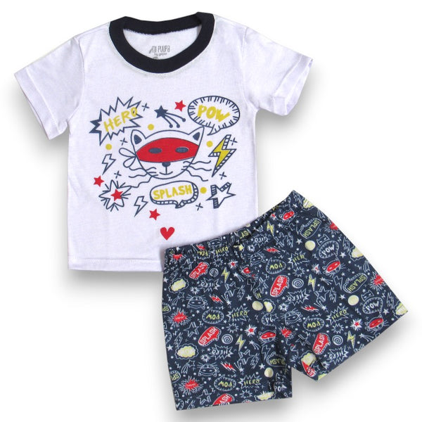 PIJAMA BEBE NIÑO  MANGA CORTA SHORT ESTAMPADO