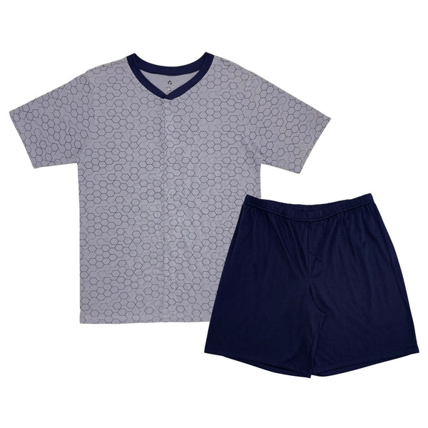 PIJAMA HOMBRE SHORT MANGA CORTA BOTONES
