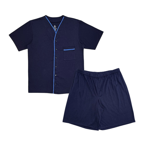 PIJAMA HOMBRE MANGA CORTA BOTONES SHORT