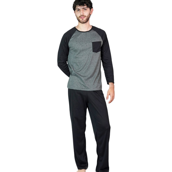 PIJAMA HOMBRE MANGA RANGLAN LARGA PANTALON