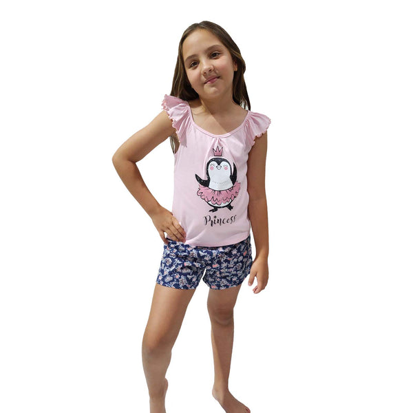 PIJAMA NIÑA TIRAS BOLERO SHORT ESTAMPADO