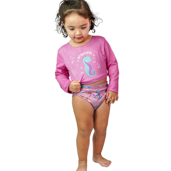 TRAJE DE BAÑO BEBE NIÑA MANGA LARGA PANTY